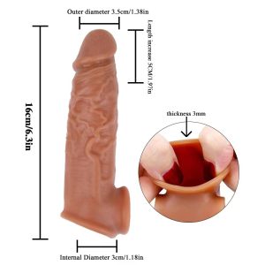 8-Inch Brown Reusable Penis